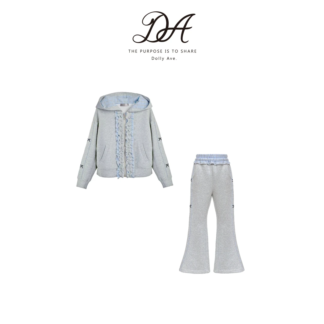 【现货】Dolly Ave「黑标系列」悠可 轻奢手工拼接花边格纹7A抗菌套装