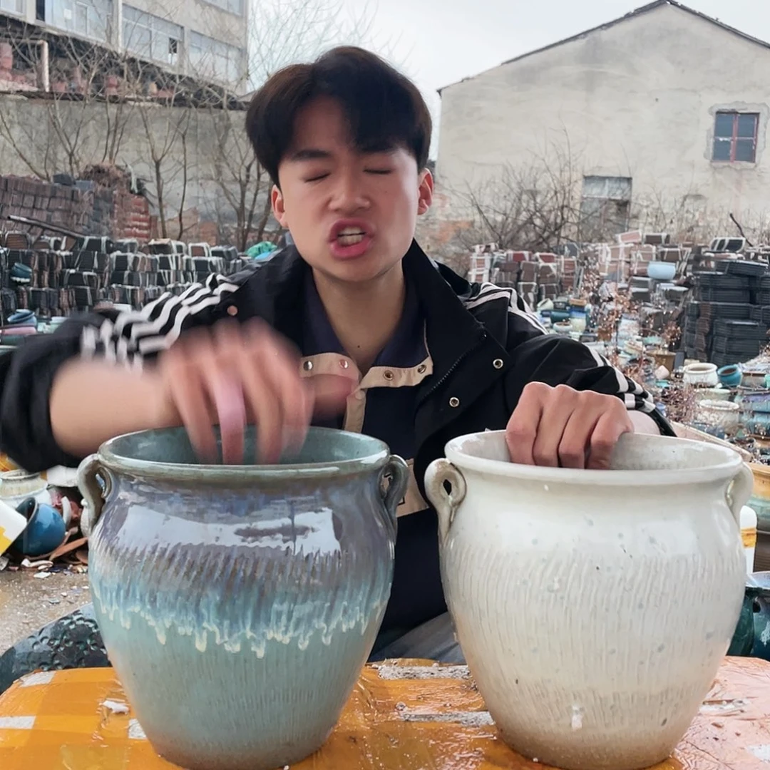 宜兴紫砂粗陶花盆