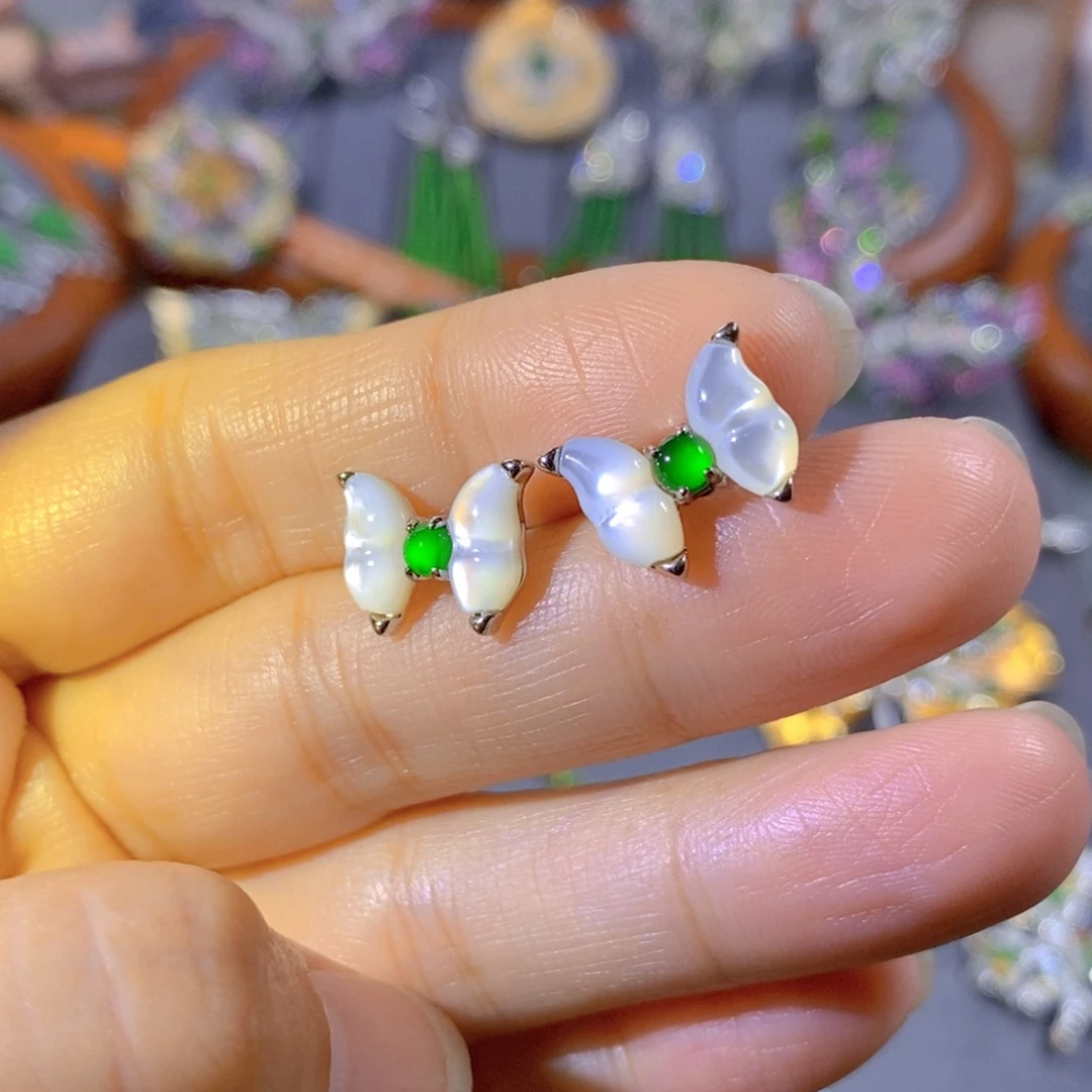 颈饰银S925镶嵌翡翠