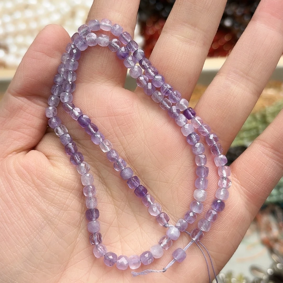 玛瑙/玉髓未镶嵌珠宝半成品4×4紫水晶方切一条