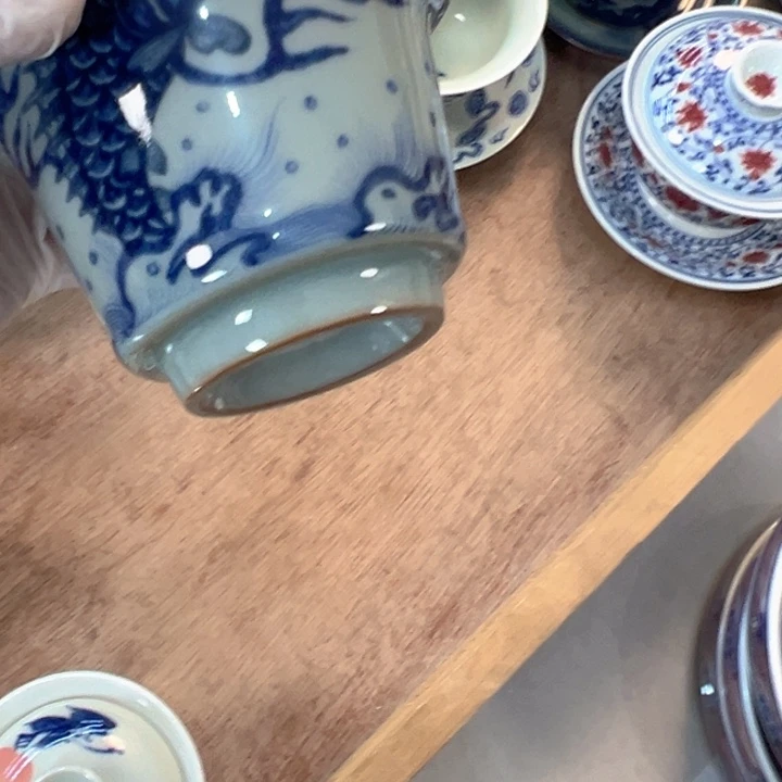 瓷片淘泥鱼化龙马蹄盖碗全品