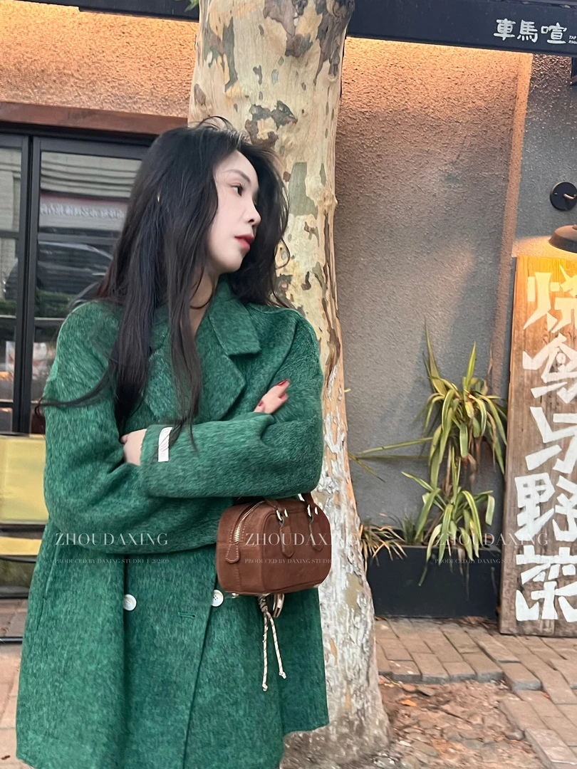 【周大星定制】韩系短款双面羊毛小个子气质显瘦设计师大衣8173