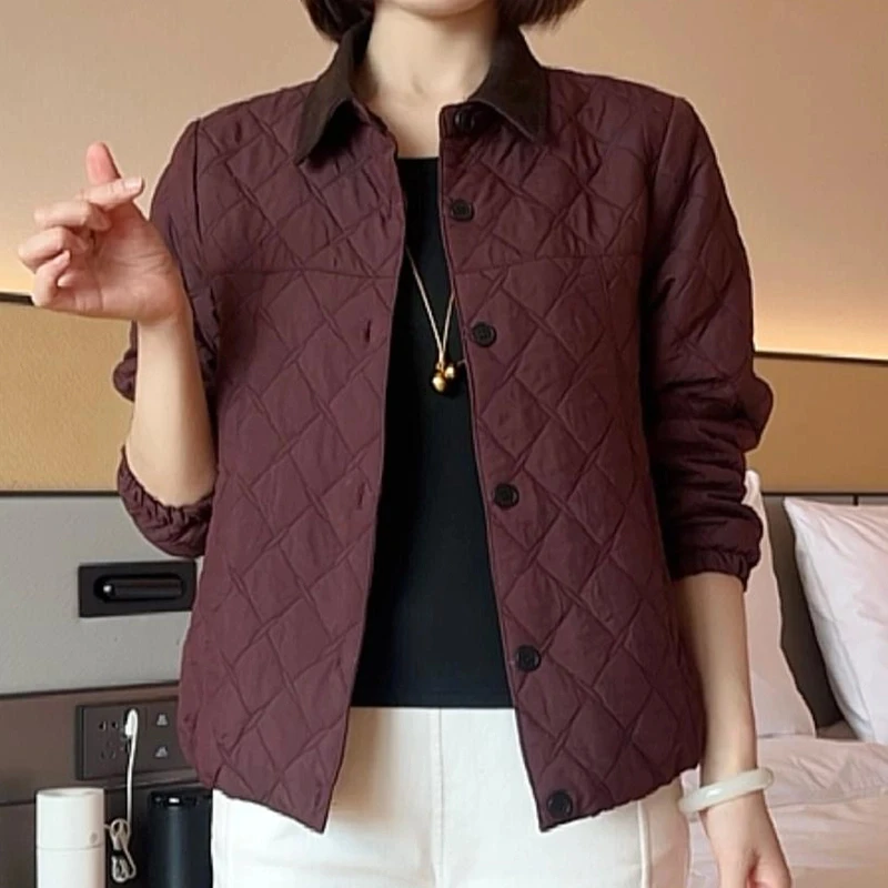 冬季新款气质时尚妈妈百搭减龄洋气棉衣外套女士显瘦保暖棉服上衣