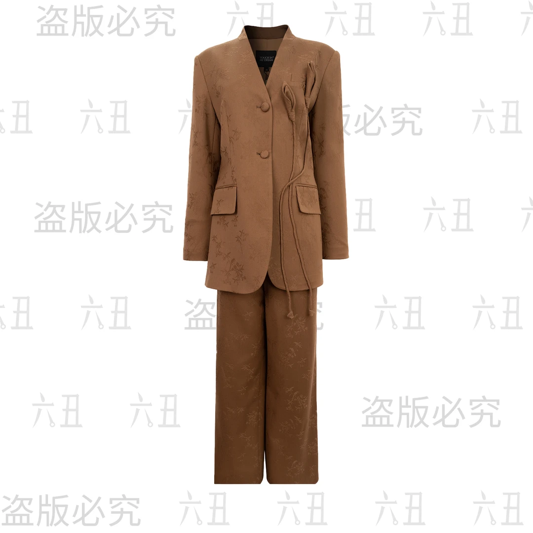 六丑【高定套装】新款高级定制气质优雅刺绣提花套装502ATZ0117