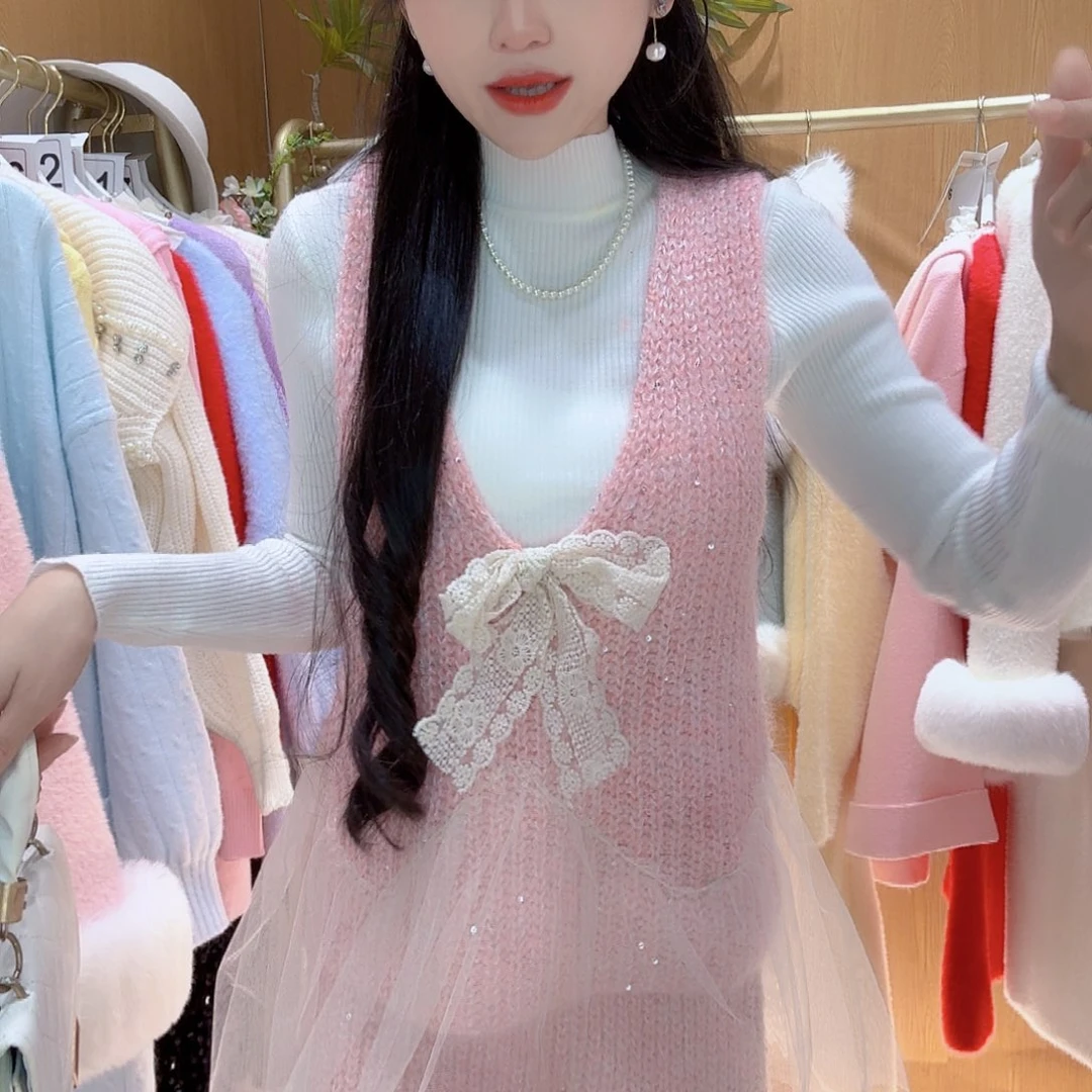 羊羔毛女装新潮流新款粉色套装