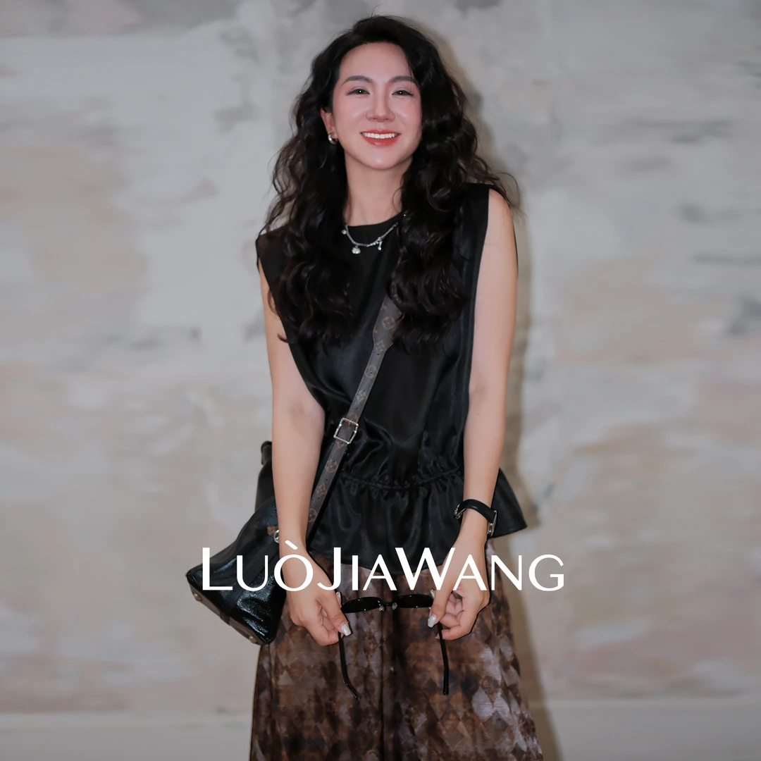 100%桑蚕丝香云纱荷叶边艺术国风无袖背心马甲LUOJIAWANG【荷波曲】