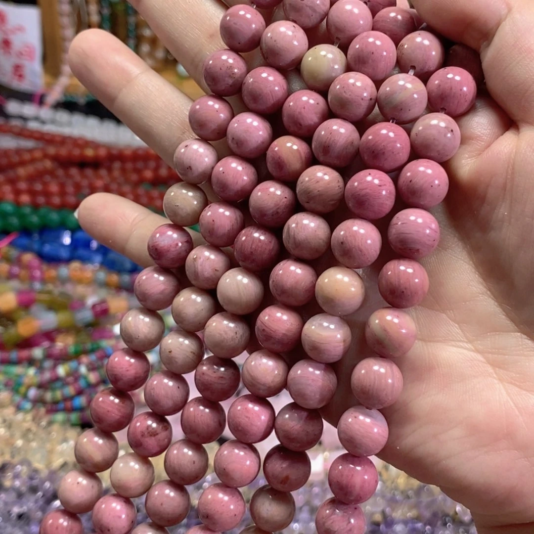 未镶嵌玛瑙/玉髓珠宝半成品红纹一条卡10mm