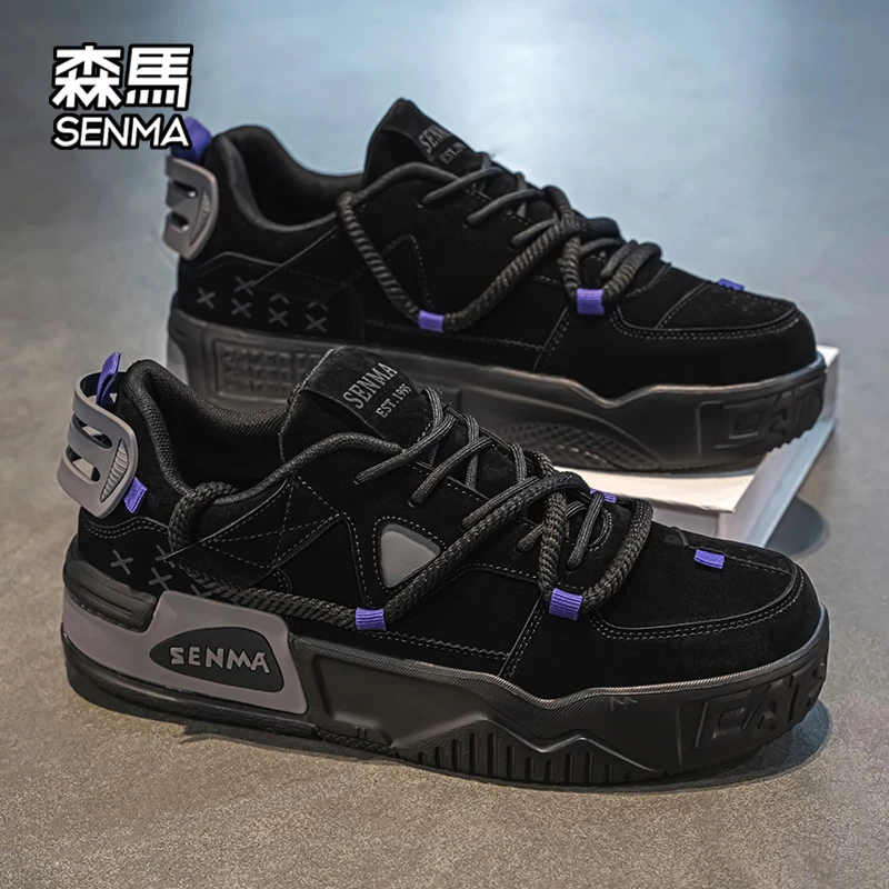 森马男鞋秋季爆款黑武士休闲百搭潮鞋低帮板鞋学生网面透气防臭鞋