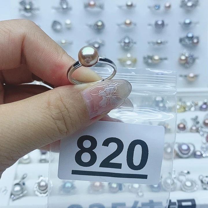 戒指银S925镶嵌淡水珍珠零**分820