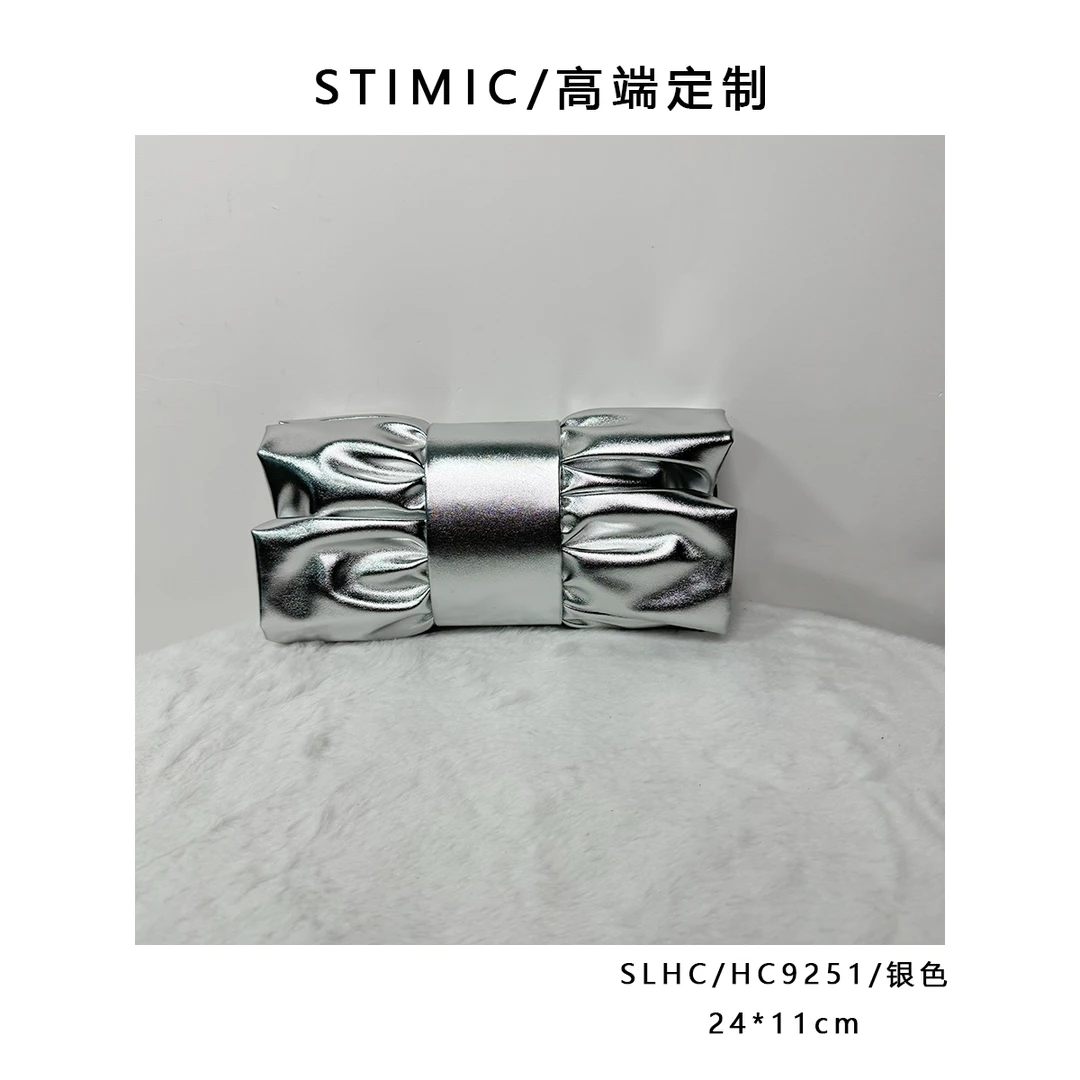 SLHC/HC9251/银色高端订制手工蜡线女士时尚单肩轻奢斜挎包QC9251