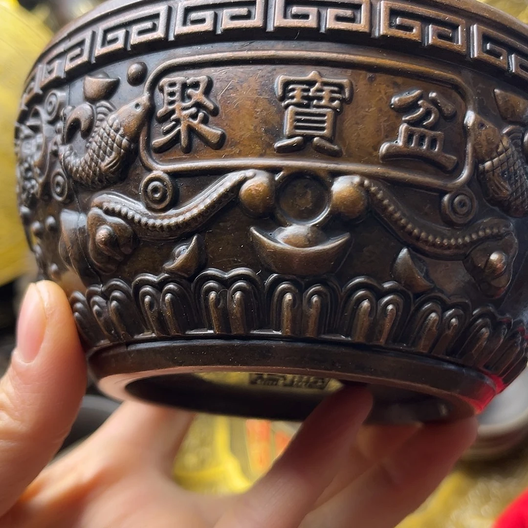 原矿风磨铜精美聚宝盆