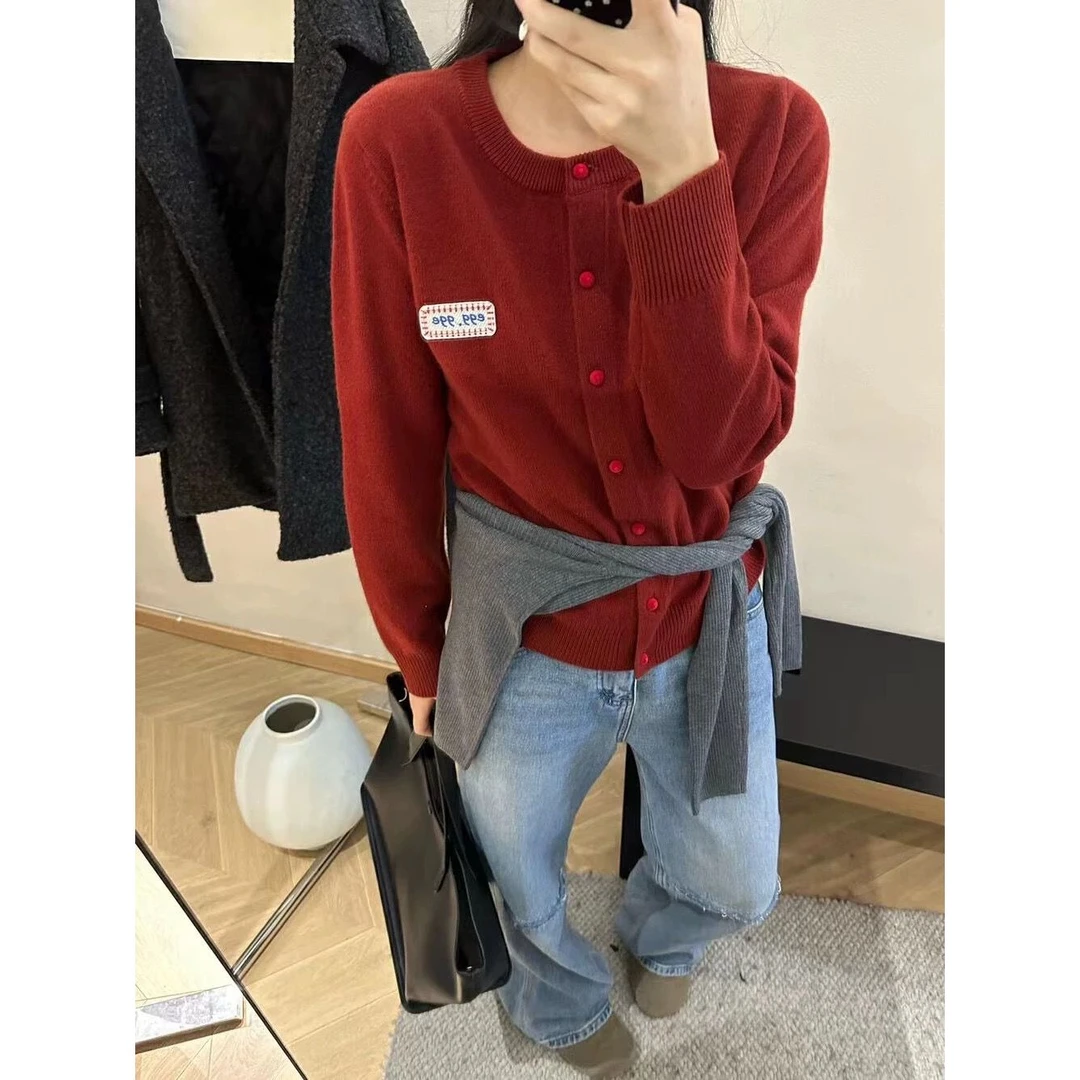 单排扣EGG刺绣针织开衫LY12S-1227