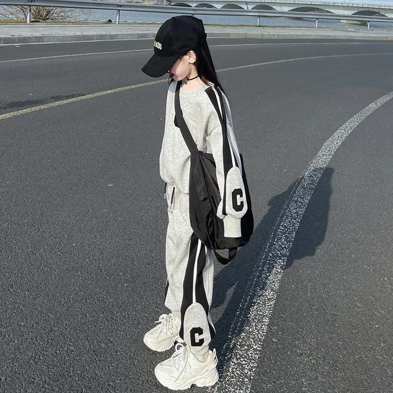 女童卫衣套装春秋款2025新款洋气儿童运动服大童女孩秋装洋气衣服