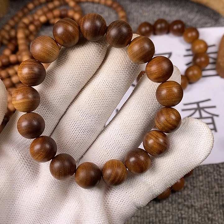 檀香木手串/手链老山檀香黑肉虎纹树心老料1.2沉水