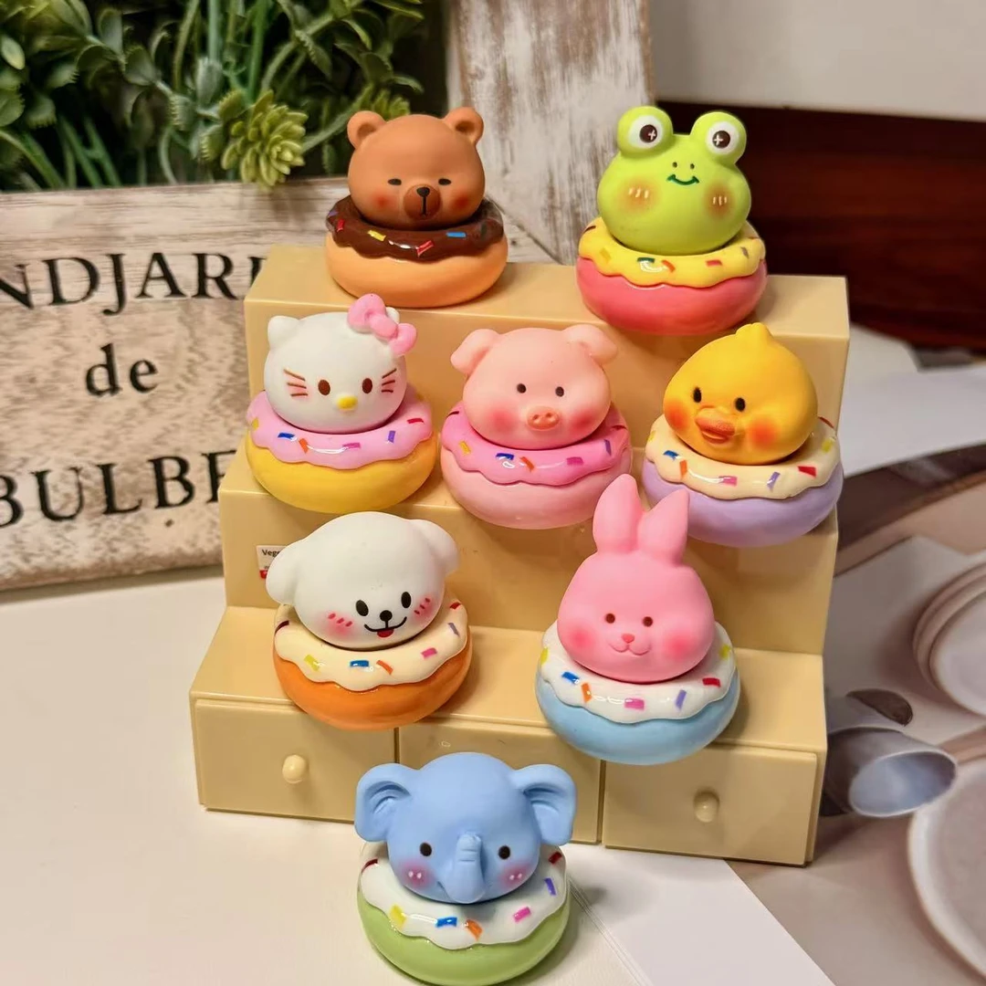 【直播拆】动物甜甜圈网红创意摆件可爱手工钥匙扣DIY