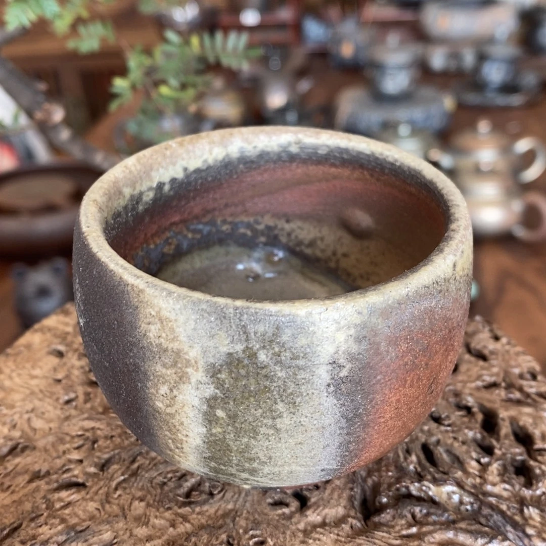 建水紫陶.全手工纯柴烧主人杯.微瑕小包