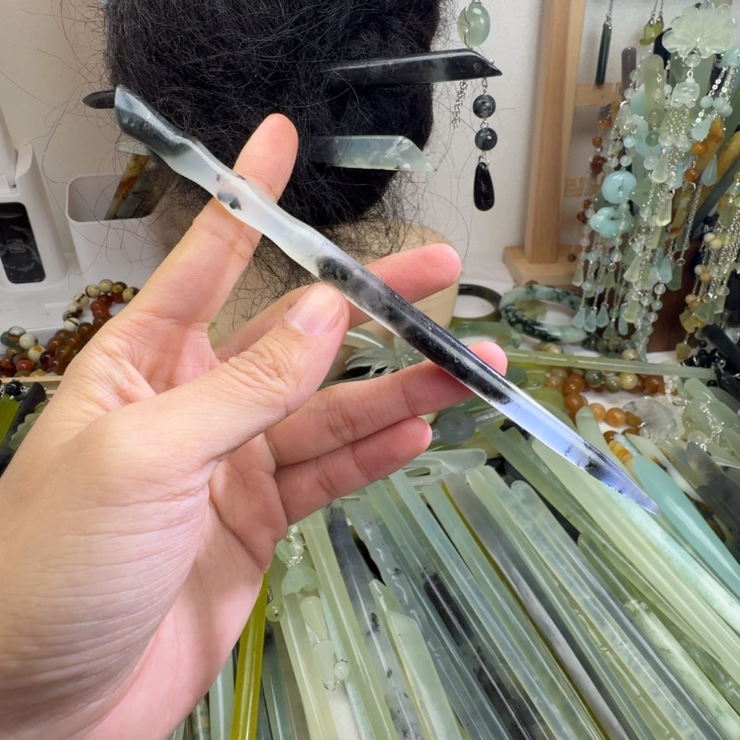 蛇纹石玉合金发饰