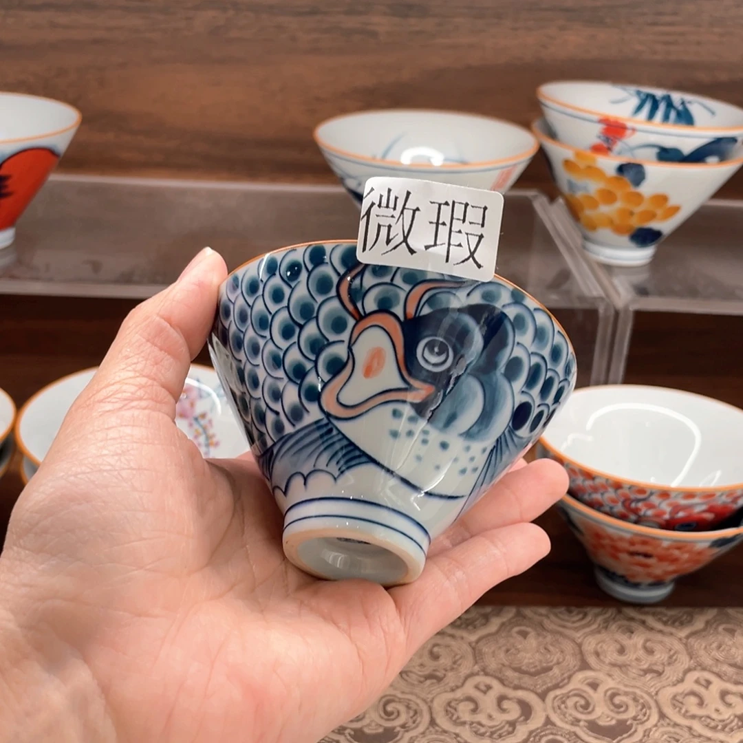 釉下手绘茶具微瑕