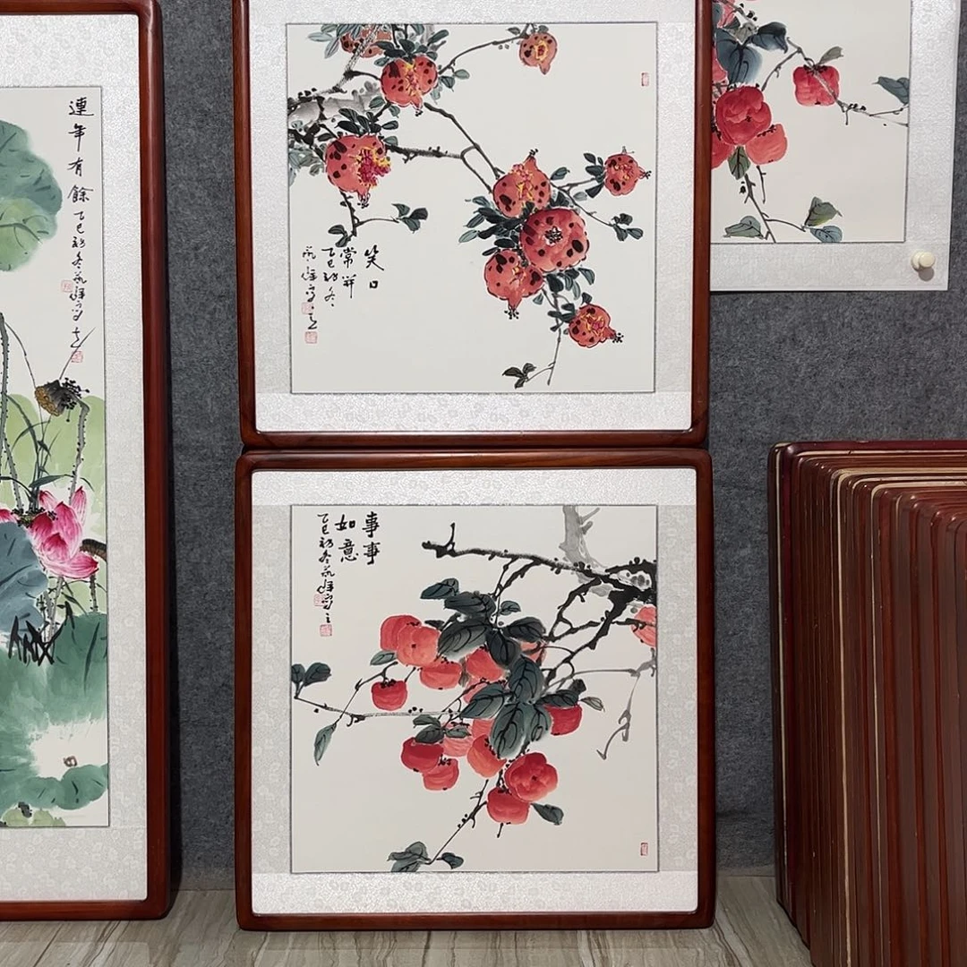 国画书画作品带框63×63