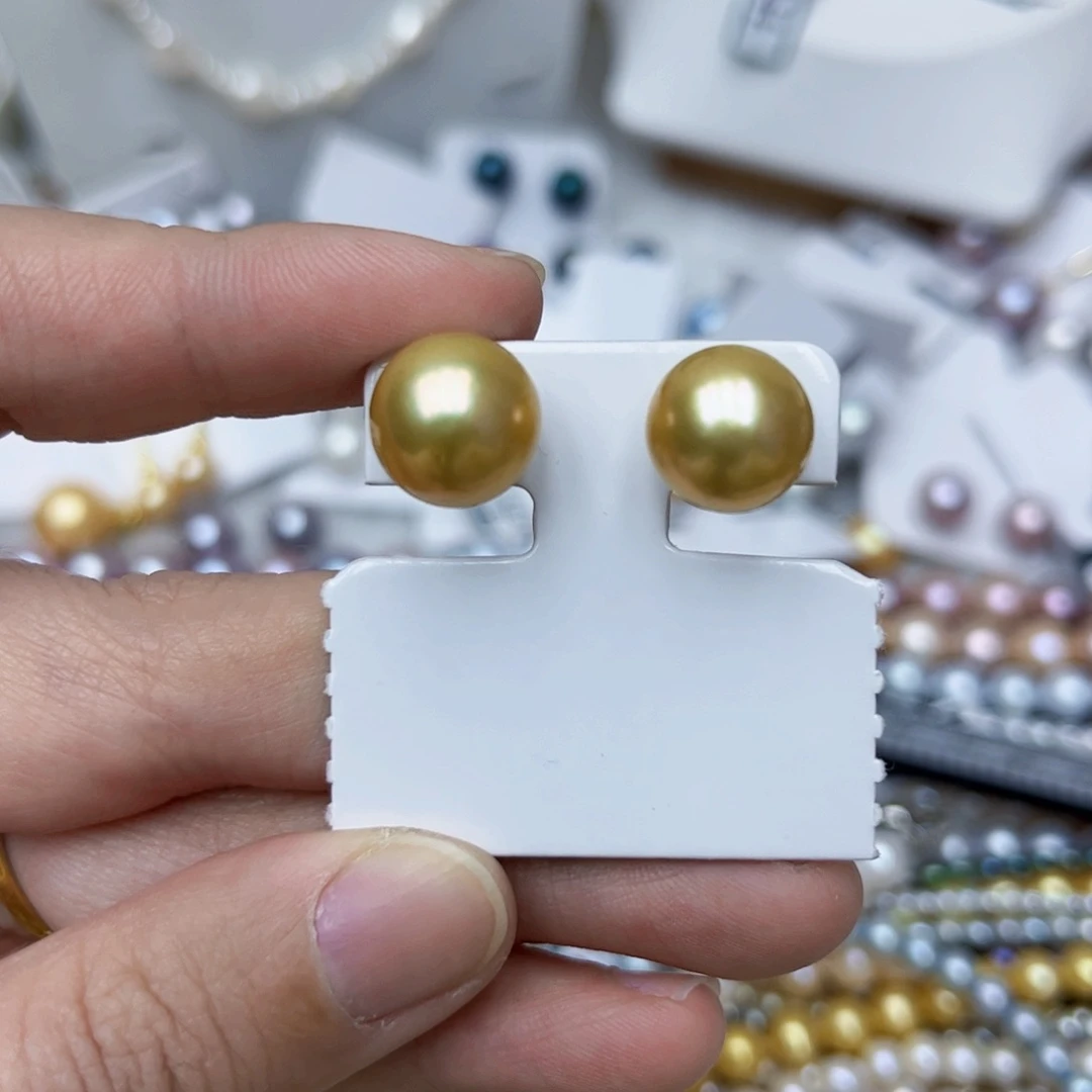 淡水珍珠耳饰银S925镶嵌