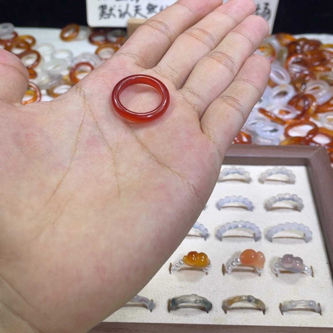 玛瑙/玉髓戒指合金99号港16 圈有瑕疵满9.9包邮