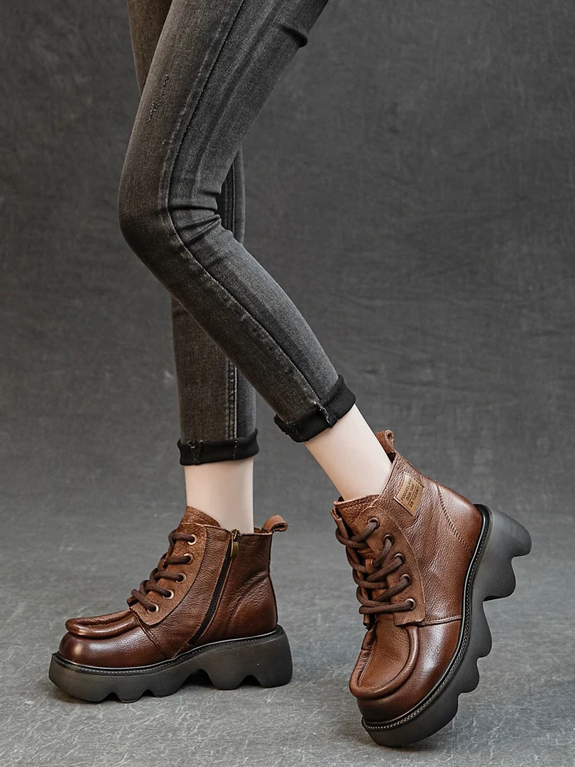 88306头层牛皮手工复古马丁靴