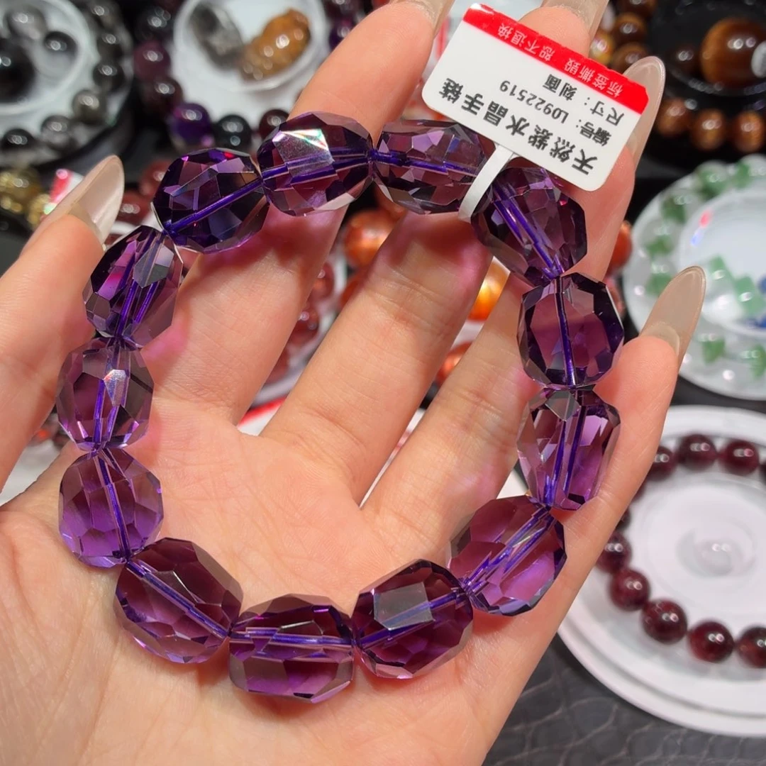 水晶手链未镶嵌紫水晶切面