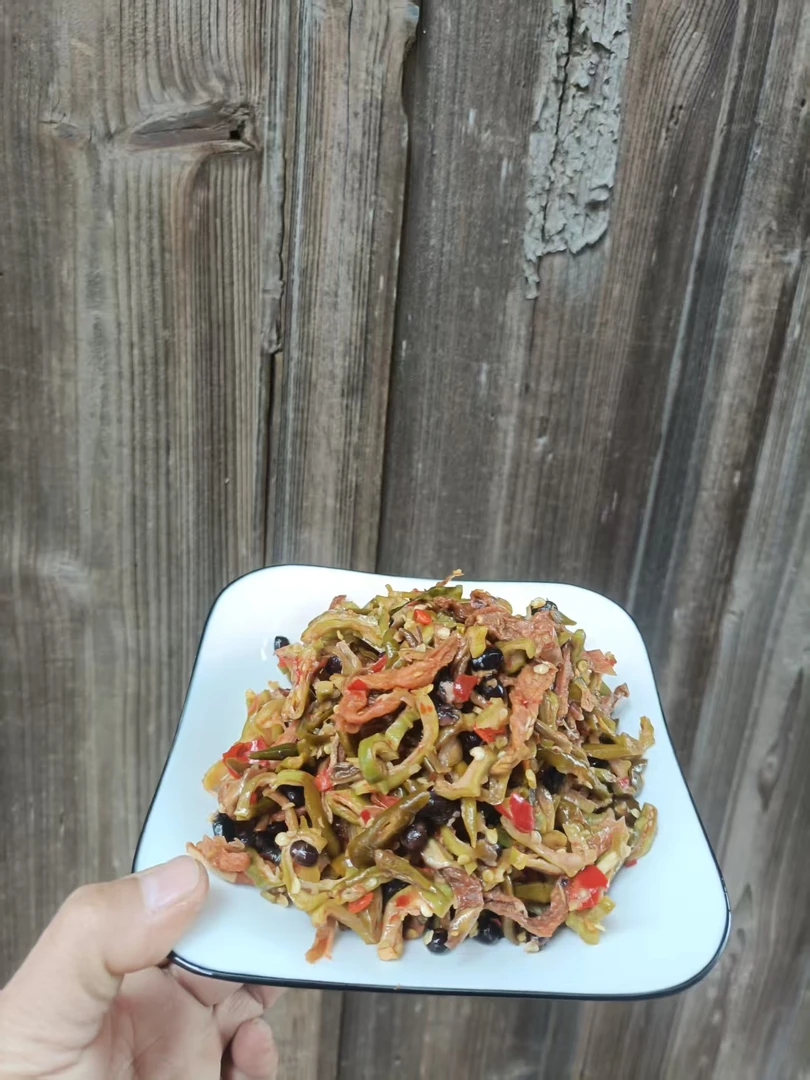 【湘水】湖南农家青椒豆豉扎菜 散装食品代卖（包邮）