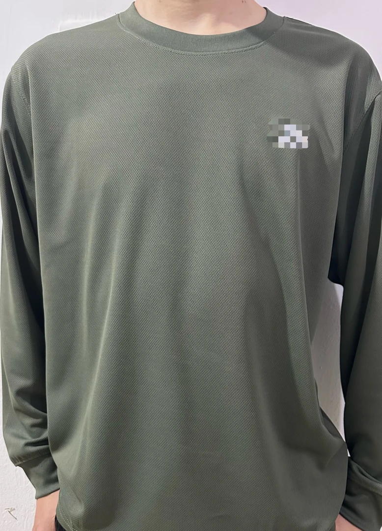 秋季跑步灰绿长袖圆领衫上衣男春夏速干长袖运动服体能训练T恤