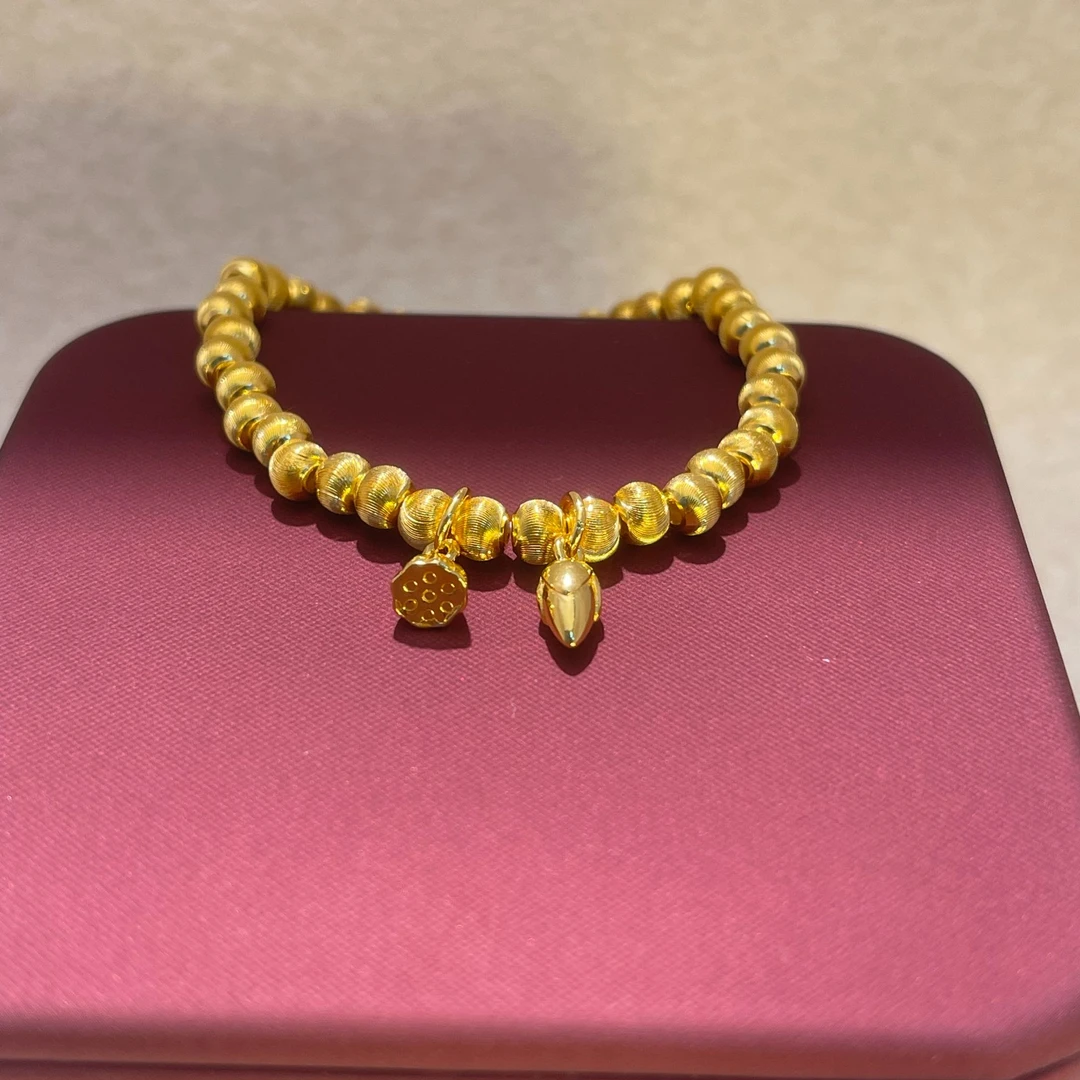 足银手链 猫眼珠两世欢金色手串轻奢时尚饰品珠宝金手链