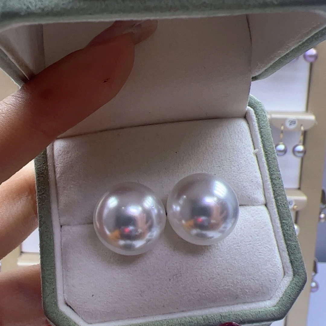 淡水珍珠耳饰银S925镶嵌