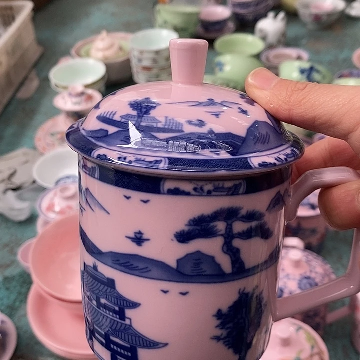 摆件陶红稀土梧桐直筒办公杯