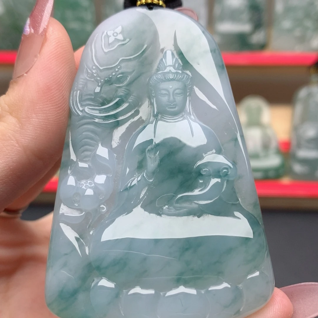 小***包翡翠未镶嵌颈饰普贤菩萨