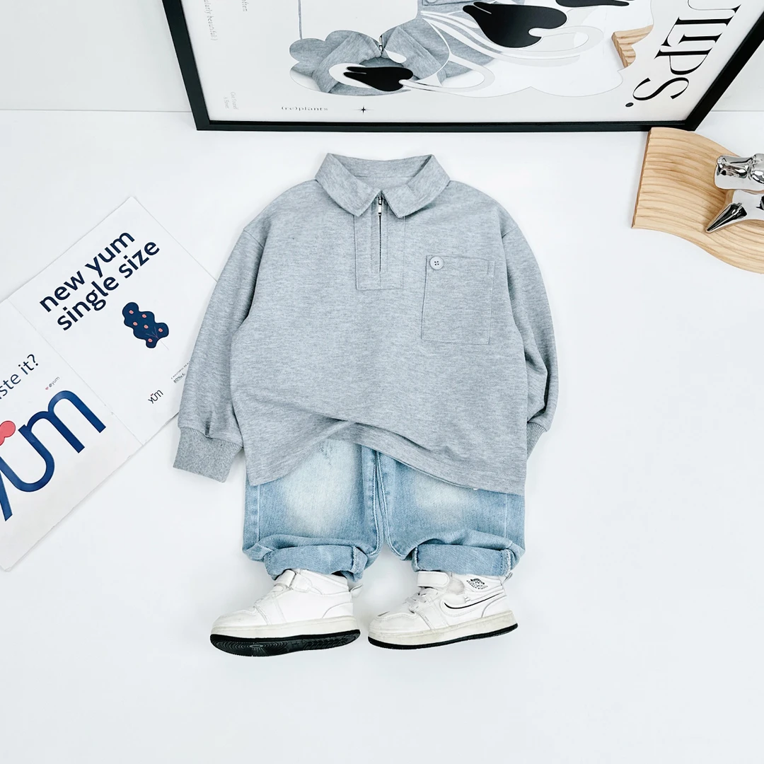 儿童POLO衫长袖卫衣2025新款春装男童洋气潮BQ25275Y悠悠童话童装