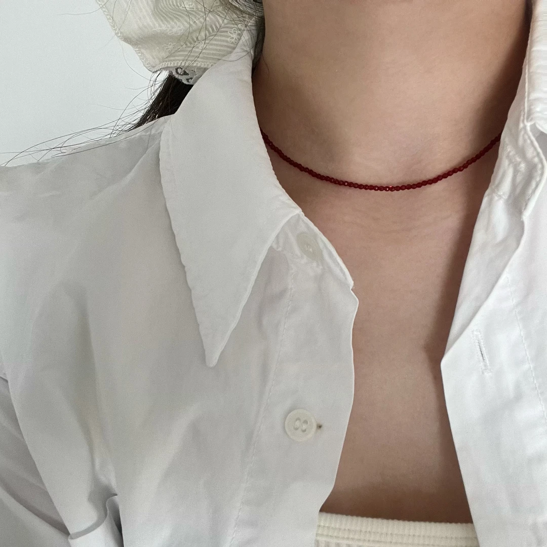 韩ins风时尚百搭气质简约石榴熟了项链项链ins