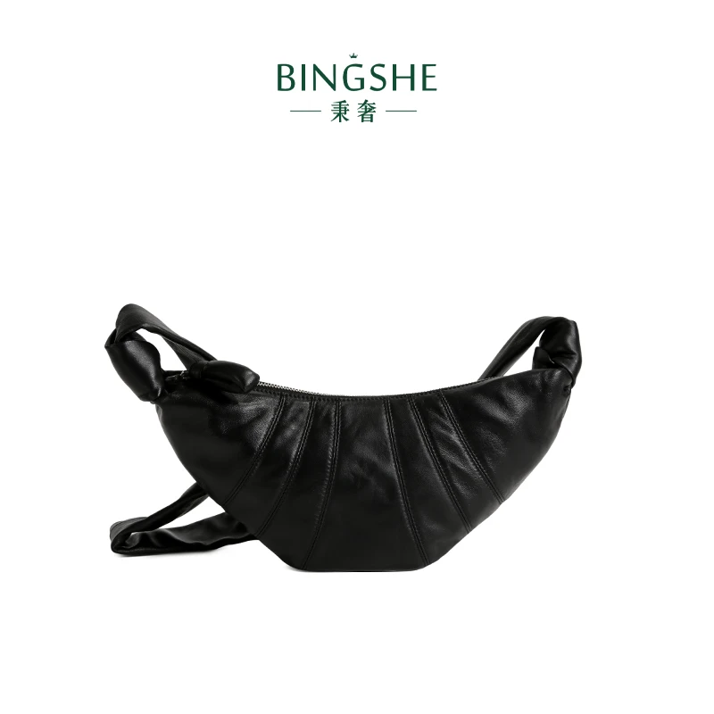 秉奢BINGSHE-2025新款夏季头层羊皮牛角包