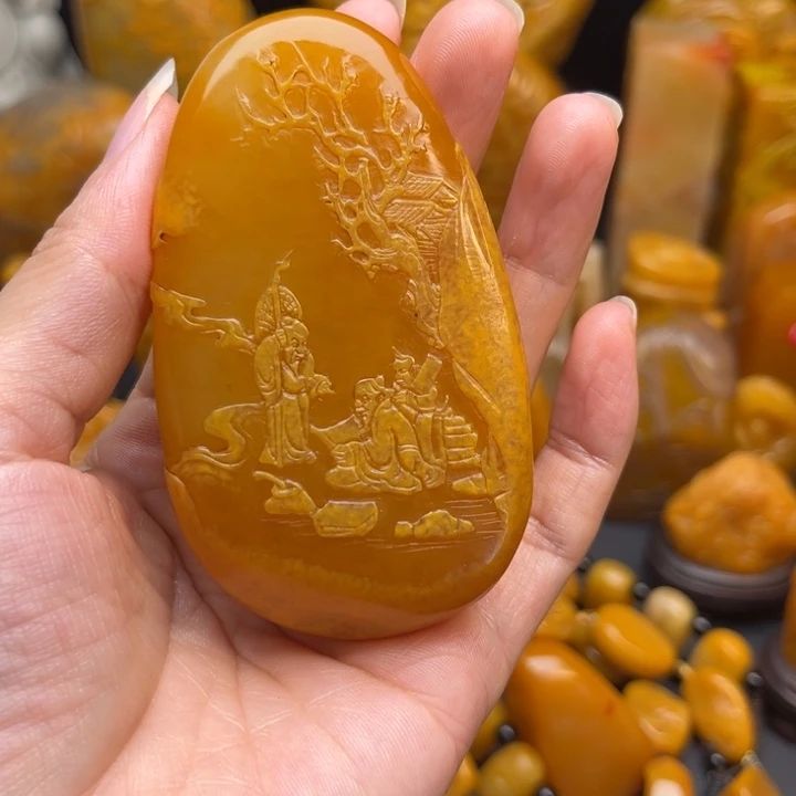 寿山石印石回*题材：工艺品