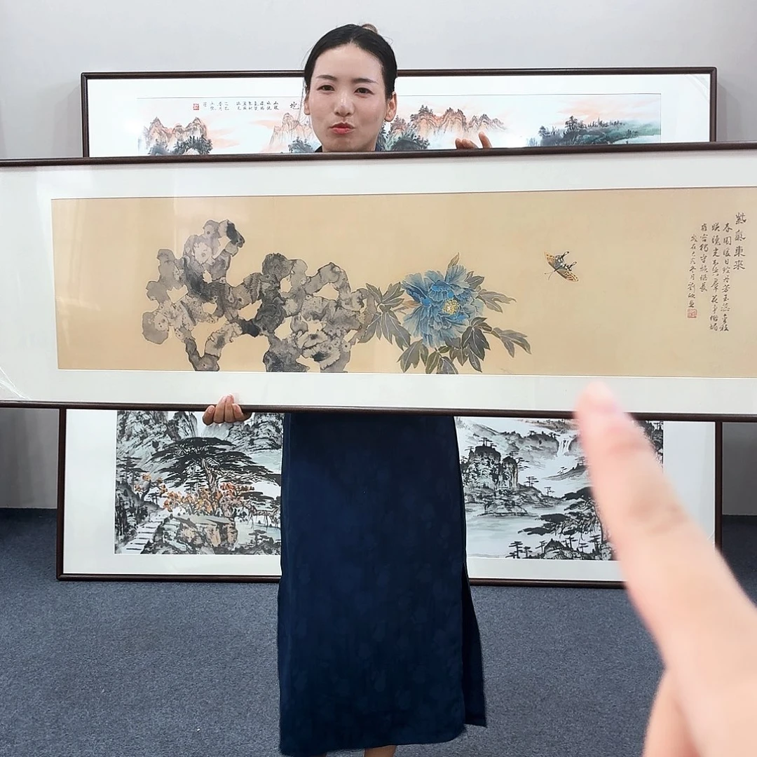 国画手绘作品160*45尺寸