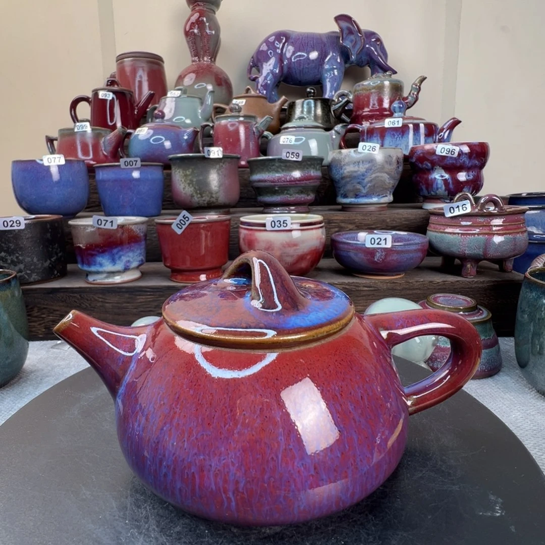 橘色小石瓢原矿原胎满容210ml茶壶一把