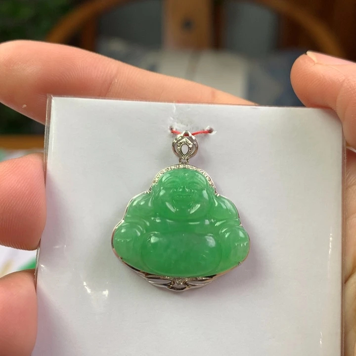 翡翠18K金镶嵌颈饰翡翠翡翠吊坠