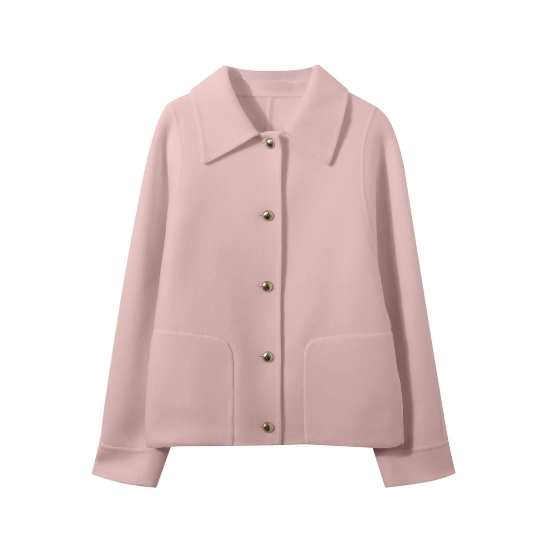 【苏西】翻领短款双面呢外套GZ23261YE