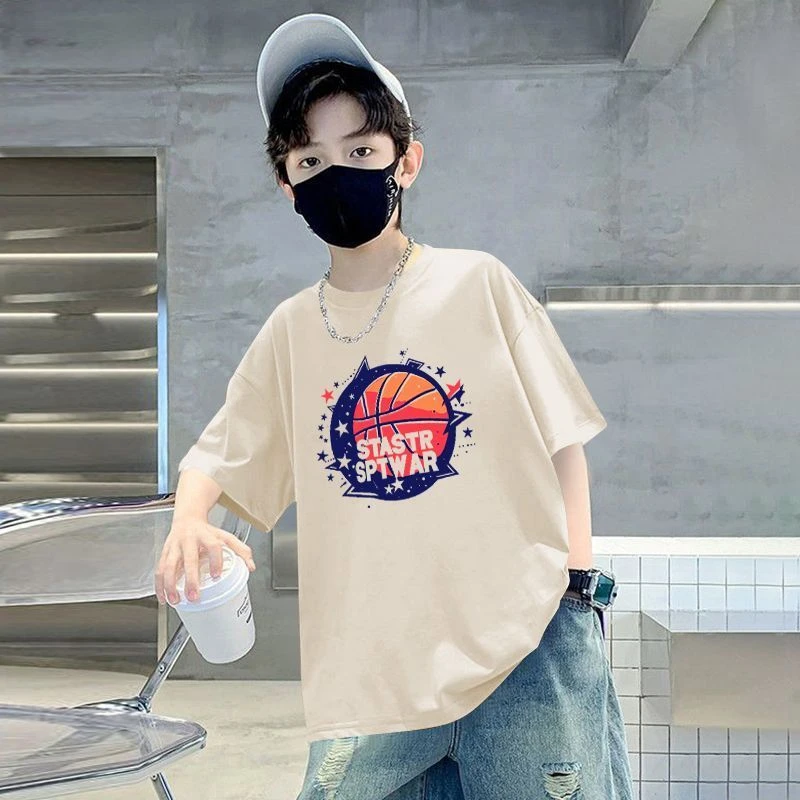 贝尔熊童装男童短袖t恤纯棉夏季新款儿童宝宝半袖上衣中大童