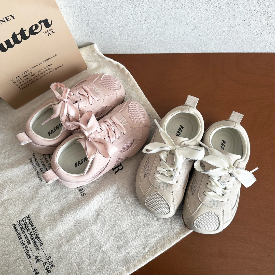 女童鞋子2025春季新款儿童德训鞋小女孩童鞋韩系网面运动鞋宝宝鞋