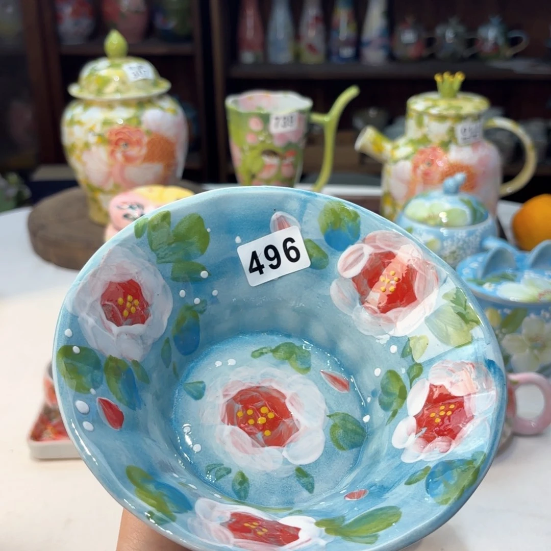 景德镇手绘高温釉下彩陶瓷茶具