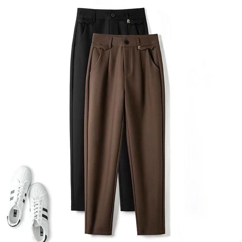 （9688款)高腰休闲哈伦裤女2025新款休闲宽松显瘦长裤西装裤女