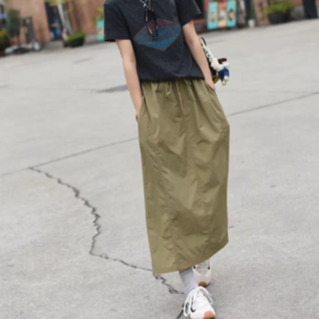 【秀秀新品】腰抽绳轻薄舒适百搭休闲半裙