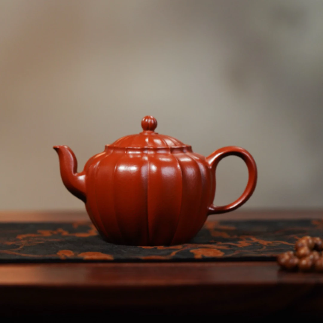 筋纹器推荐 【重楼】 紫砂壶 195cc，寅春朱泥