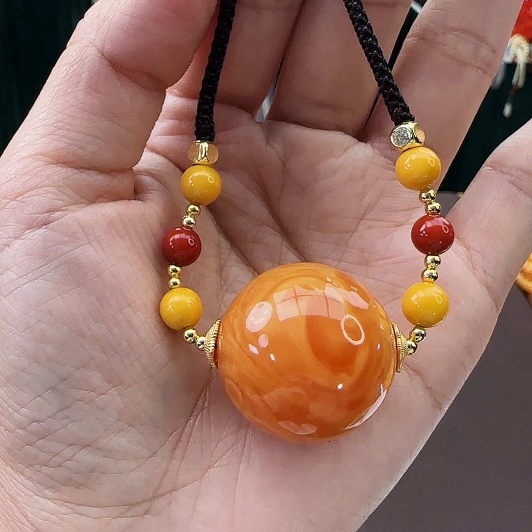 琥珀未镶嵌颈饰26MM