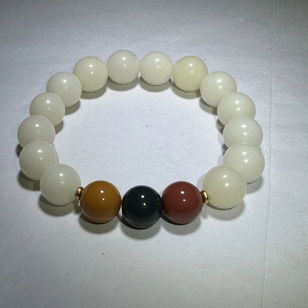 S0043精品白玉菩提单圈手串12mm（无礼盒）