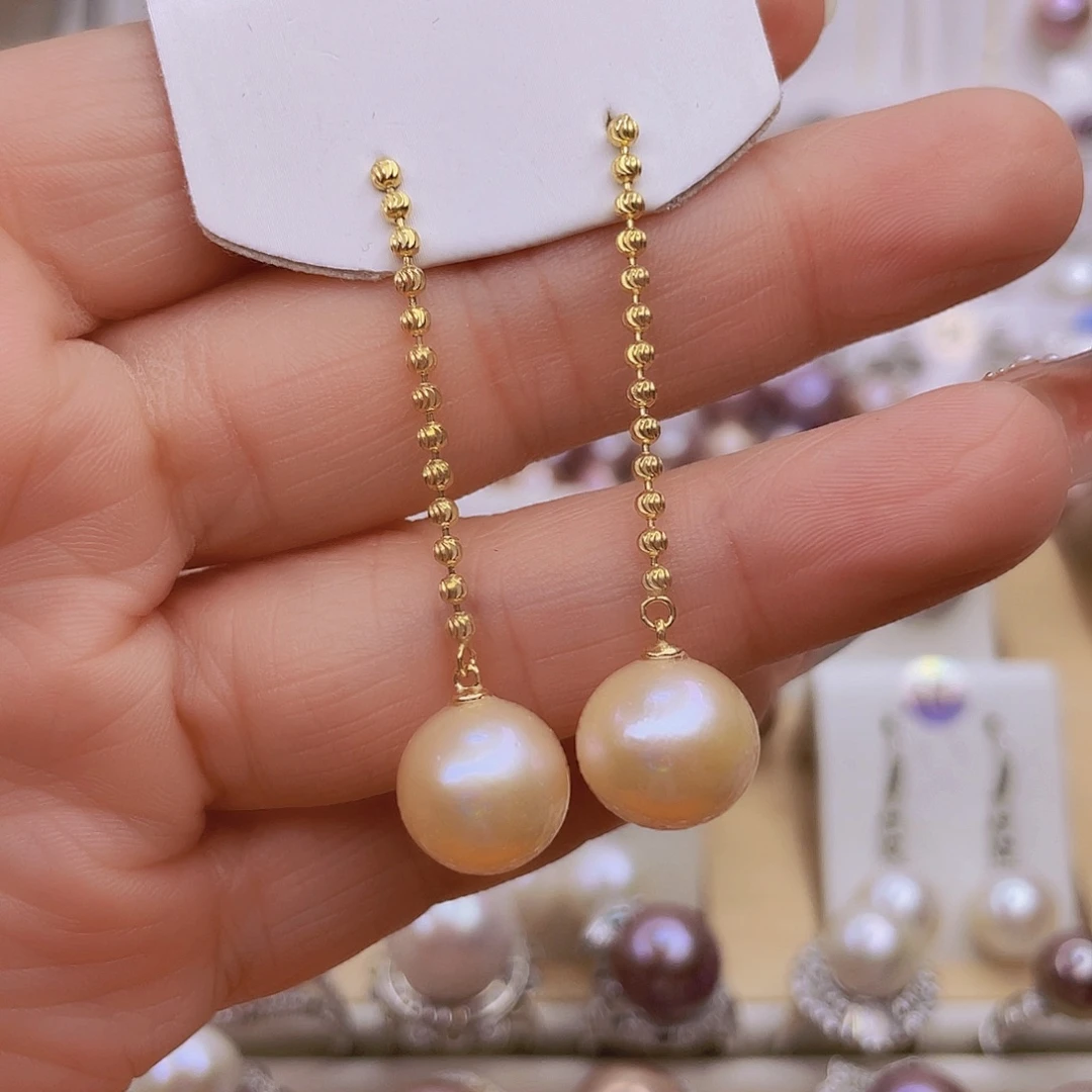 耳饰银S925镶嵌淡水珍珠